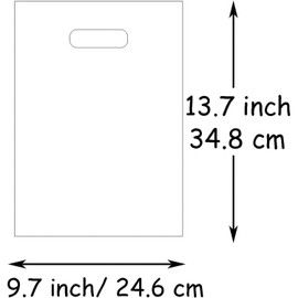 100 Count 9.7 "x 13.7" Plastic Merchandise Bags, Shopping Bag for Small Business Retail Bags Crafts Plastic Bag with Die Cut Handle Bag - Yellow Thank You