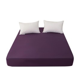 Bedding TwinXL - Sábana bajera ajustable de tamaño individual, tamaño individual, tamaño XL, para colchón de cama de 15 pulgadas, suave y microfibra de fácil cuidado, color morado oscuro
