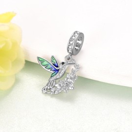 Zunxinsan Hummingbird Gifts 925 Sterling Silver Hummingbird Charm Cute Animal Jewelry Gifts for Women