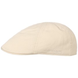Stetson Texas Cotton Flat Cap with UV Protection 40+ - Cotton Peaked Ivy Cap - Solid-Color Cap for Spring/Summer Oatmeal M (56-57 cm)