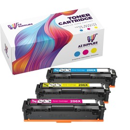 AZ SUPPLIES Compatible Toner Cartridge Replacement for HP W2111X W2112X W2113X (206X) Compatible with Color Laserjet Pro MFP M283fdw M283cdw M283fdn M282mw Pro M255dw M255nw M255 CMY - 3 Packs