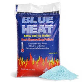 Blue Heat Ice Melt Pellets, Calcium Blend Deicer Snow Melter for Driveway, 50 Lb - Pet-Friendly Winter Relief with Magnesium, Calcium, and Sodium Formula, BH50