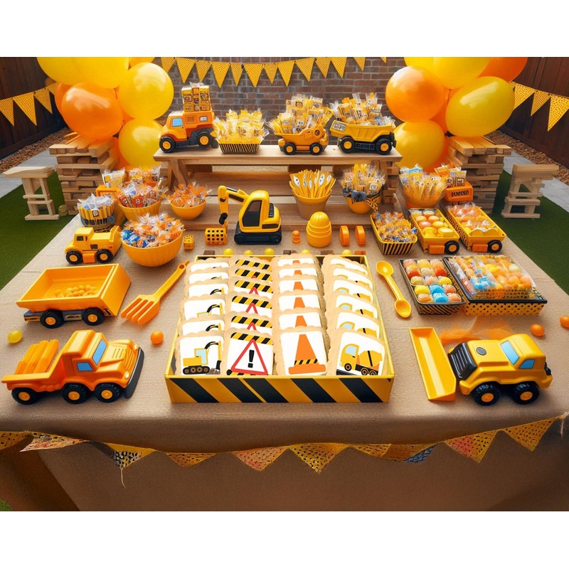 Construction Theme Cookies Individually Wrapped 24 Pack | Bulldozer Excavator