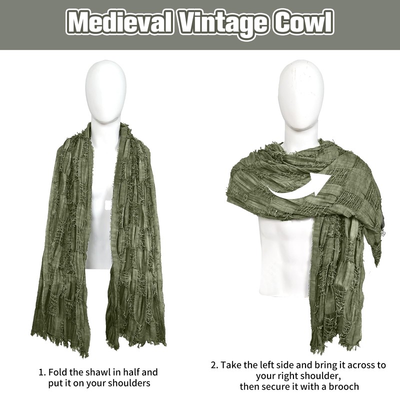 Wrap Dune Hooded Shawl Medieval Cloak Renaissance Costume Cape Shaman