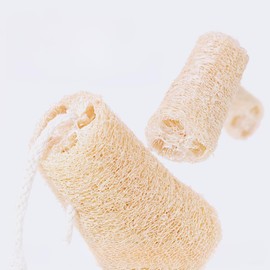 TBIEHOD Natural Loofah Sponge 4-inch - Plant Fiber Scrubber for Dishes & Shower Loofah Exfoliating Body Scrubber| Eco-Friendly, Expands When Wet (5-Pack)
