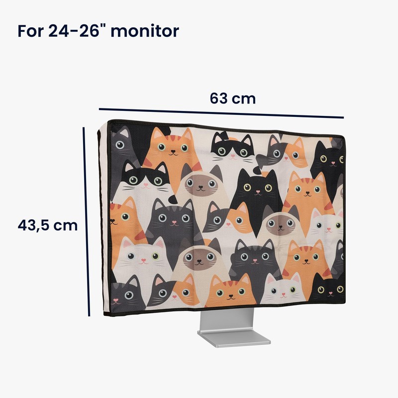 kwmobile Dust Cover for 24-26" Monitor - Linen Monitor Protector