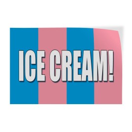 genetic/unbranded Decal Stickers Ice Cream! Food Fair Promotion Business Vinyl Store Sign Label - 7x5inches