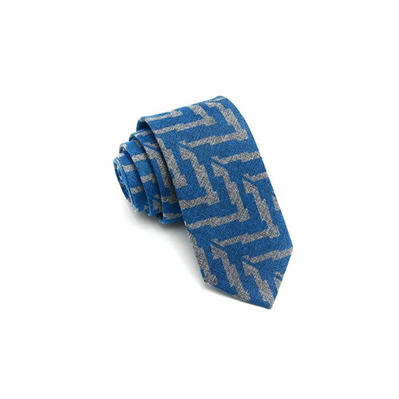 Dizegn Men's Necktie, Denim, Stylish, Narrow Tie, Cotton, Casual, Plain,