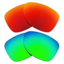 Alphax 2 Pair Polarized Replacement Lenses for Oakley Dispatch 2 OO9150 Sunglasses- Red+Green