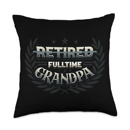Pregnancy Announcement Grandpa To Be Fulltime Grandpa Throw Pillow