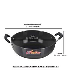 Satre Online and Marketing Hindalco Aluminium Induction Base Kadhai,Induction Cookware Pan - Black (13)