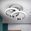 EIDISUNY LED Ceiling Light Modern Ceiling Lamp Silver Round Simple