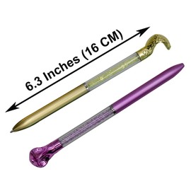 Maydahui 12PCS Snake Shaped Ballpoint Pens Novelty Cobra Pen Retractable Bling Rhinestones Pen Colorful Crystal Quicksand Pens Black Ink for School Party Home