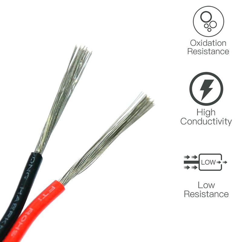 TUOFENG 20AWG Electrical Wire 100 ft Red Black Hookup Wire