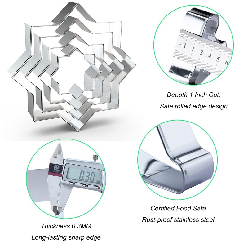 8 Point Star Cookie Cutter Set - Eight Pointed Islamic