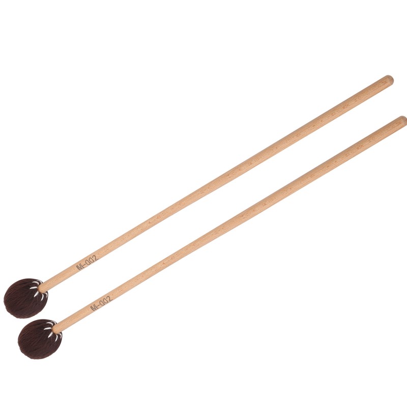 2Pcs Marimba Mallets Maple Rods Woolen Twisted Percussion Instrument Playing