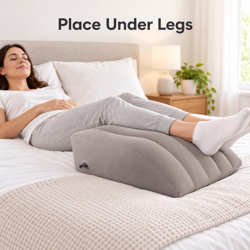 Inflatable Leg Elevation Pillow – Lightweight PVC Wedge Foot &