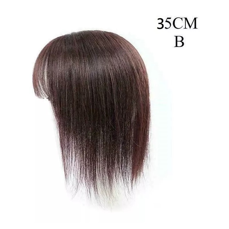 Waostar Fleco Peluquín Largo Topper Cabello Doble Clip Coronilla