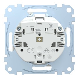 Merten MEG2311 0319 SCHUKO System M Socket with Hinged Lid, Plug-In Terminals, Glossy Polar White