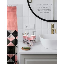 RED VELVET Set de Baño Completo de Lujo Bath House Resort  SPA Collection de 16 Piezas - Cortina, Dispensador, Vaso, Soporte y Ganchos