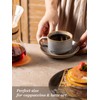 Gomakren 6 Ounce Cappuccino Cups with Saucers and Metal Stand,