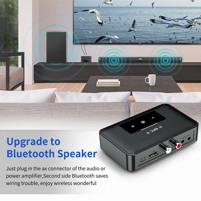 ELASO Bluetooth 5.0 Transmitter Receiver HiFi Wireless 3.5mm AUX NFC