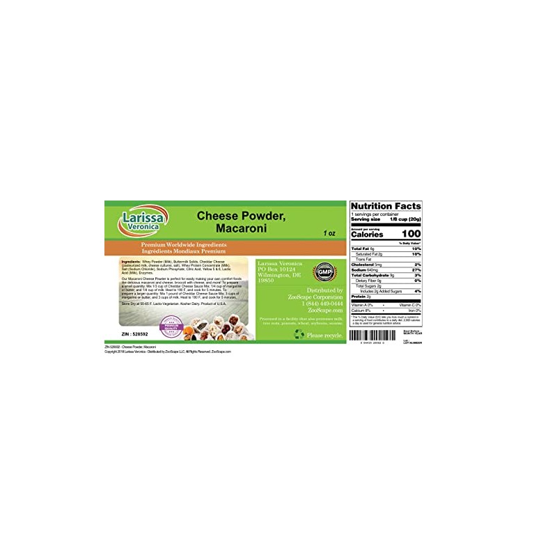 Cheese Powder, Macaroni (1 oz, ZIN: 528592) - 2 Pack