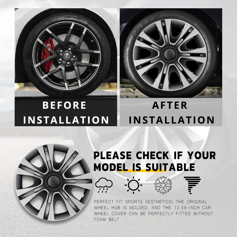 DREAMIZER R15 Car Wheel Cover Hubcaps Clip Vehicle Tire Caps