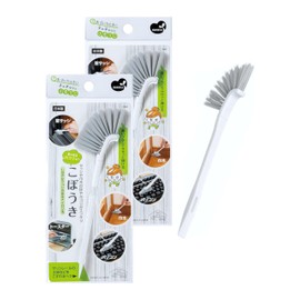 Mameita Mini Cleaning Brush, 2-Piece Set, White, Japanese-Made, Long Brush for Sash and Baseboard Cleaning, Dimensions: 4.5 cm (Width) x 1.5 cm (Depth) x 17.7 cm (Height), LB-327