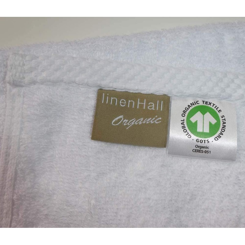 linenHall 500gsm, Combed Organic Cotton Hand Towels in White