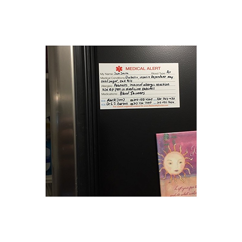 My Identity Doctor - 3 Medical Alert ID Magnets