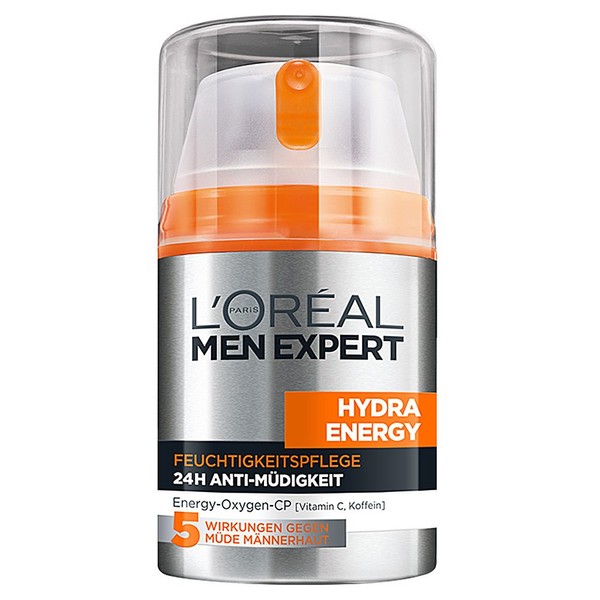 L'Oreal Men Expert Hydra Energy 24H Anti Fatigue Moisturiser for Men with Vitamin C (6 x 50 ml)