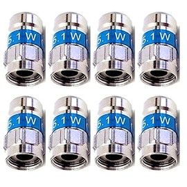 Cabelcon F-56 5.1W Self Install Nitin with Integrated O-Ring F-Connector Blue RG6 / 7 mm (Pack of 8 F-56 5.1W)
