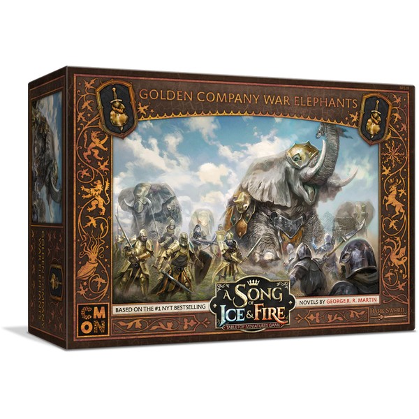 CMON A Song of Ice and Fire Tabletop Miniatures Game Golden Company Elephants Unit Box - Towering War Beasts of Westeros, Strategy Game for Adults, Ages 14+, 2+ Players, 45-60 Minute Playtime, Made