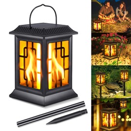 Viitech Solar Lights Garden Outdoor, IP65 Waterproof Solar Flame Light with Realistic Flame Light Effect, Solar Lights for Outdoor Use with Automatic On/Off and 2 Light Modes for Garden, Yard, Balcony