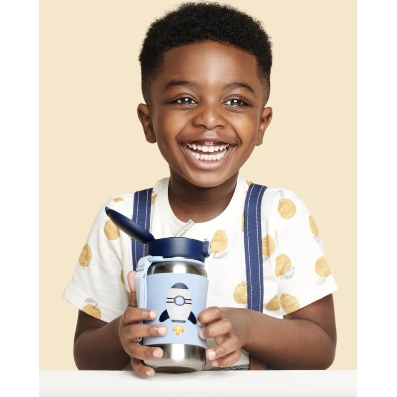 Vaso Termo Infantil Popote Acero Inoxidable Skip Hop® 350ml Azul