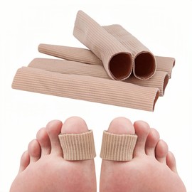 Ajoysoul Toe Sleeve - 5 Pack XL Toe Tube - Cuttable Gel Toe Protector with Fabric - Relieve Toe Pain/Pressure/Friction Caused by Hammer Toe/Corn/Callus/Blister