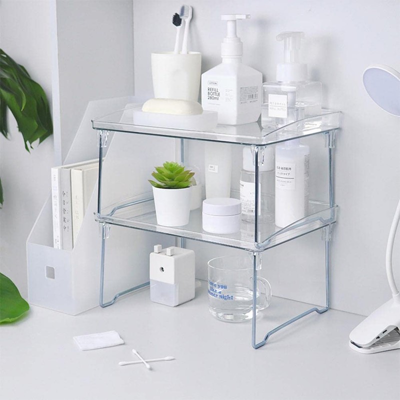 Tumnea Kitchen Shelf Organiser, Desktop Storage Shelf, Transparent Acrylic Kitchen