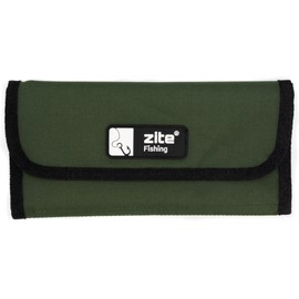 Zite Fishing Leader Bag | Fishing Leaders & Hooks | Rig Bag Hook Bag | Rig Wallet Fishing | 100% Polyester, Green, Foldable and compact