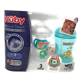 Natural Touch 3-PK Infant Baby Bottles | 0 M Slow Flow