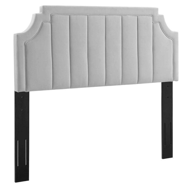 Modway Alyona Channel Tufted Performance Velvet Full/Queen Headboard in Light
