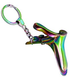 AAProTools Multi Color Speculum Keychain Stainless Steel - Gift For Doctor & Midwife, Multi Titanium Rainbow