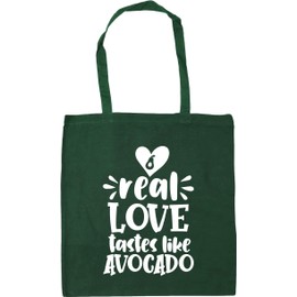 Hippowarehouse Real love tastes like Avocado Tote Shopping Gym Beach Bag 42cm x38cm, 10 litres