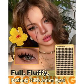 Spiky Manga Lash Clusters 180pcs D Curly Cluster Eyelash Extensions 12-20mm Long Eyelash Clusters Anime Lashes Clusters Thick Volume False Eyelashes Individual DIY Lash Extension by TOOCHUNAG