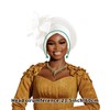 Elegant Polyester African Headscarf-Stretchable Traditional Nigerian Wedding Headpiece, Automatic Gurler