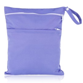 ZNDFTW Wet Bag, Wet Clothes Bag, Waterproof Reusable Portable Small Wet Bag, Washable Wet Bags for Swimming Camping Travel Gym Pool Beach for Storage Dry Or Wet Clothes 14.1X11.6 Inch (Purple)
