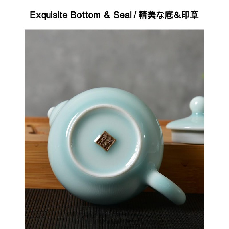 Celadon Teapot,Jade Green Porcelain Teapot,Kungfu Tea Utensil,Tea Ceremony,4 Optional Colors,龙泉青瓷茶壶
