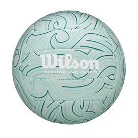 Wilson Pallone da Pallavolo Shoreline Soft Gen Green, Realizzato In Materiale Eva Sostenibile di Origine Biologica, Offre Un Controllo Morbido, Colore: Azzurro, Taglia Ufficiale