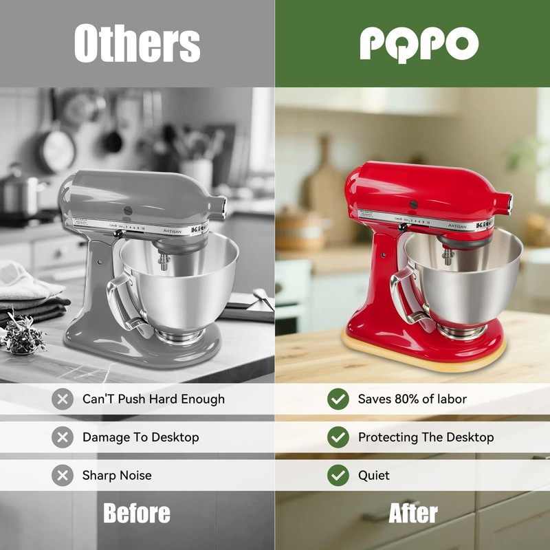 Bamboo Mixer Slider Compatible With Kitchenaid Stand Mixer,Easy-To-Move, Countertop-Protecting Mixer