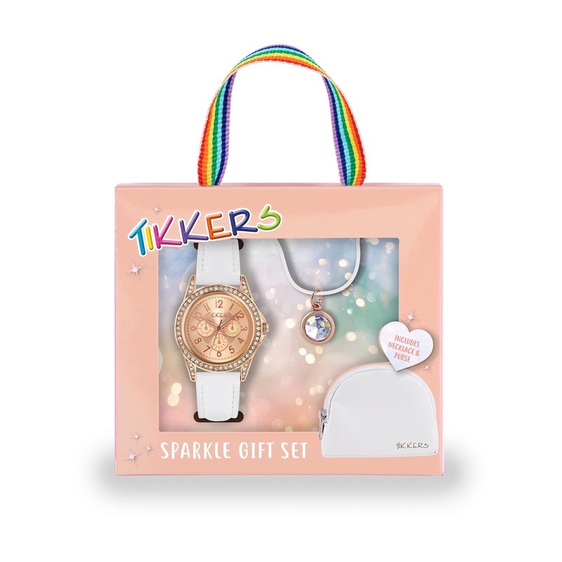 WATCH Tikkers Rose Gold Girls Designer Style White Strap